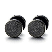 Fashion Unisex Ear Studs Black Stainless Steel Punk Ear Plugs Earrings Jewelry
