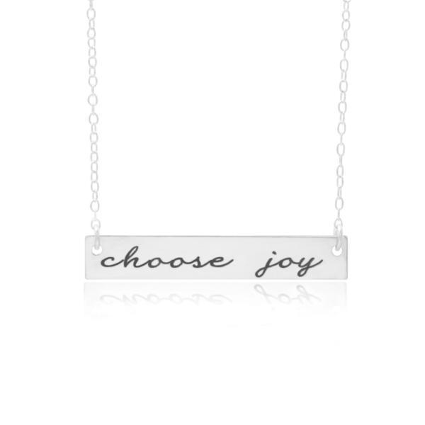 Choose Joy Bar Necklace, A Personalized Hand Stamped Necklace