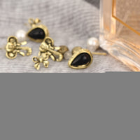 6 Pairs/Set Bowknot Elephant Head Teardrop Rhinestone Stud Earrings Lady Jewelry