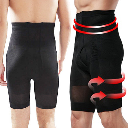 Men Shorts Pants Fat Burning Flat Stomach Compression High Waist Shape Leggings
