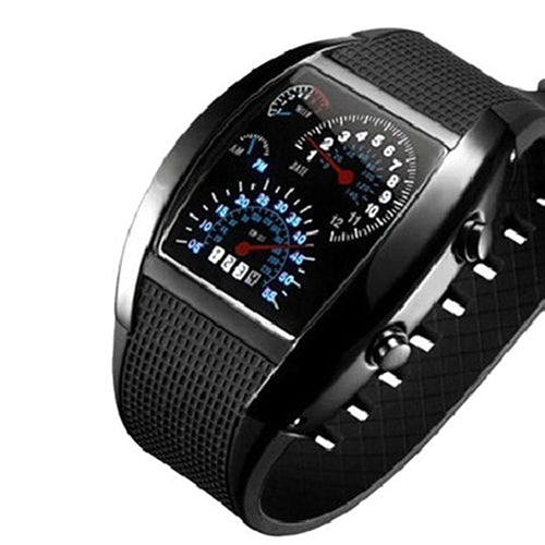 Fashion Men's Stainless Steel Luxury Sport Analog Quartz LED Wrist Watch