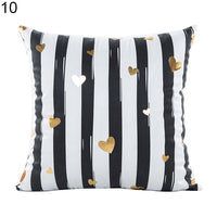 Gold Foil Printing Cushion Cover Decorative Sofa Bed Fashion Throw Pillow Case