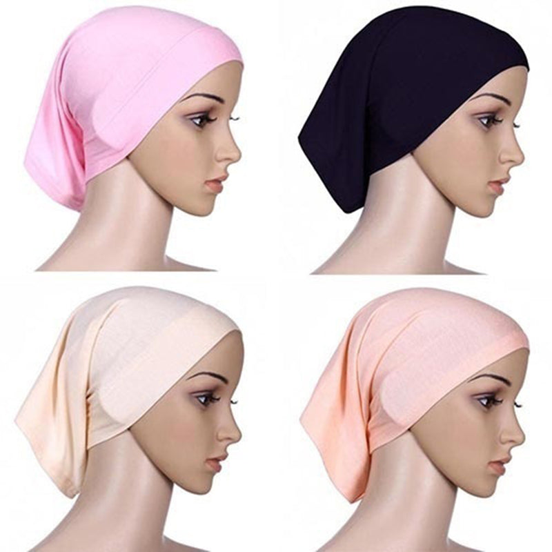 Islamic Muslim Head Scarf Cotton Soft Underscarf Hijab Cover Headwrap Bonnet