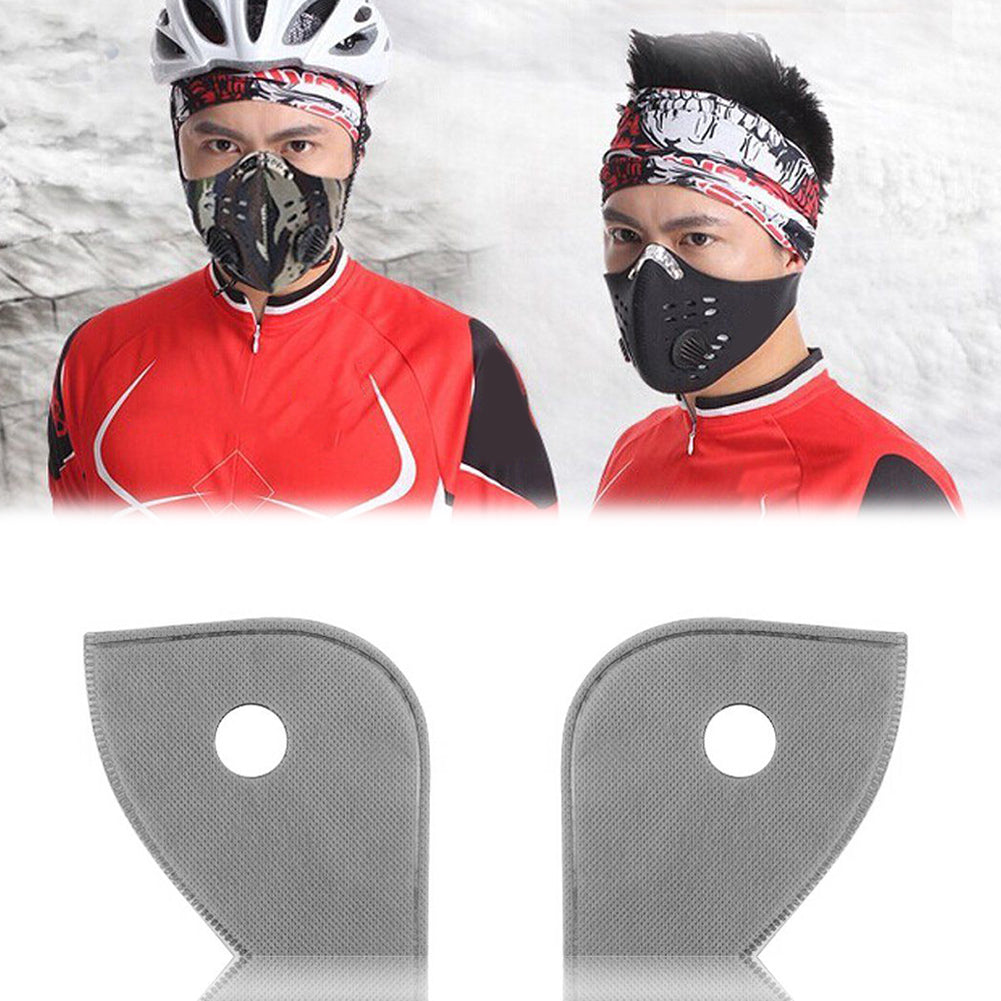 2Pcs Anti-Fog Cycling Racing Dust-Proof Activated Carbon Face Mask Filter Sheet