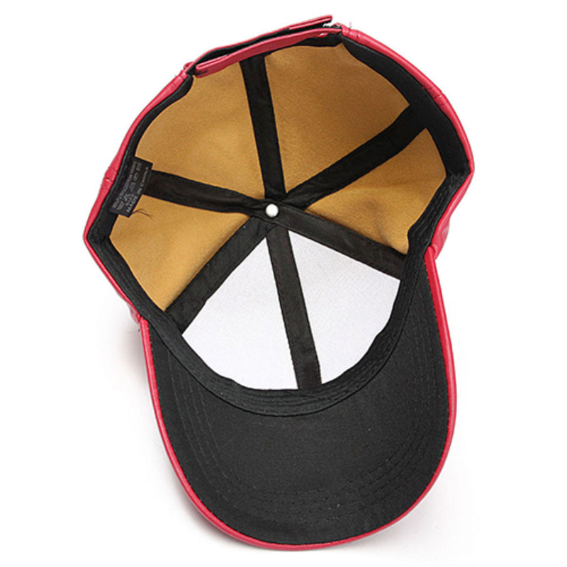 Men's Women's Plain Macaron Color Faux Leather Sports Baseball Cap Snapback Hat