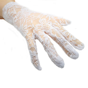 Women's Sexy Lace Flower Mesh Wedding Party Costume Driving Evening Gloves