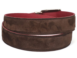 PAUL PARKMAN Men's Brown Suede Belt (ID#B06-BRW)