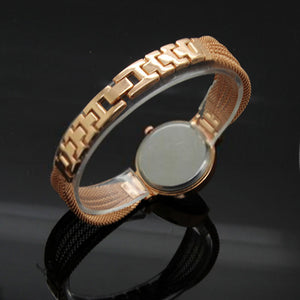 Women's Inlaid Rhinestone Mesh Band Bangle Quartz Analog Bracelet Wrist Watch