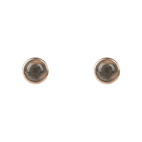 Petite Stud Earring Rosegold Smokey Quartz Hydro