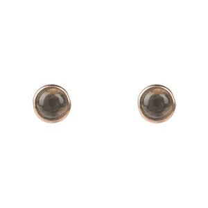 Petite Stud Earring Rosegold Smokey Quartz Hydro