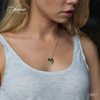 Sister Double Heart Necklace, 925 Silver, 14K Gold and Silver Plated Two Heart Necklace