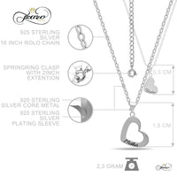 Mother Daughter Heart Necklace Set, 925 Silver, Silver Plated Heart Necklaces