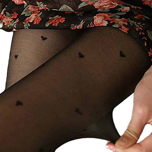 Women Fashion Stockings Peach Heart Style Pattern Jacquard Pantyhose Tights