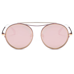 FAIRFAX | CA10 - Polarized Circle Round Brow-Bar Fashion Sunglasses