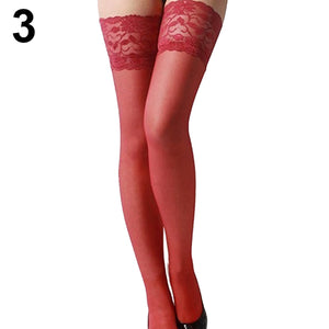Women Fashion Sexy Floral Lace Top Stay Up Thigh High Stockings Pantyhose