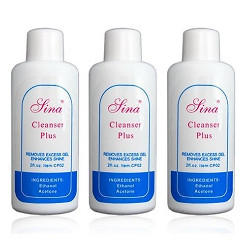 3Pcs Nail Art Fasle Acrylic Tips Salon UV Gel Builder Cleanser Clean Plus