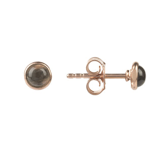 Petite Stud Earring Rosegold Smokey Quartz Hydro