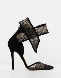 Izoa The Shiralee Heels Black & Nude Lace in Collaboration With Shiralee Coleman