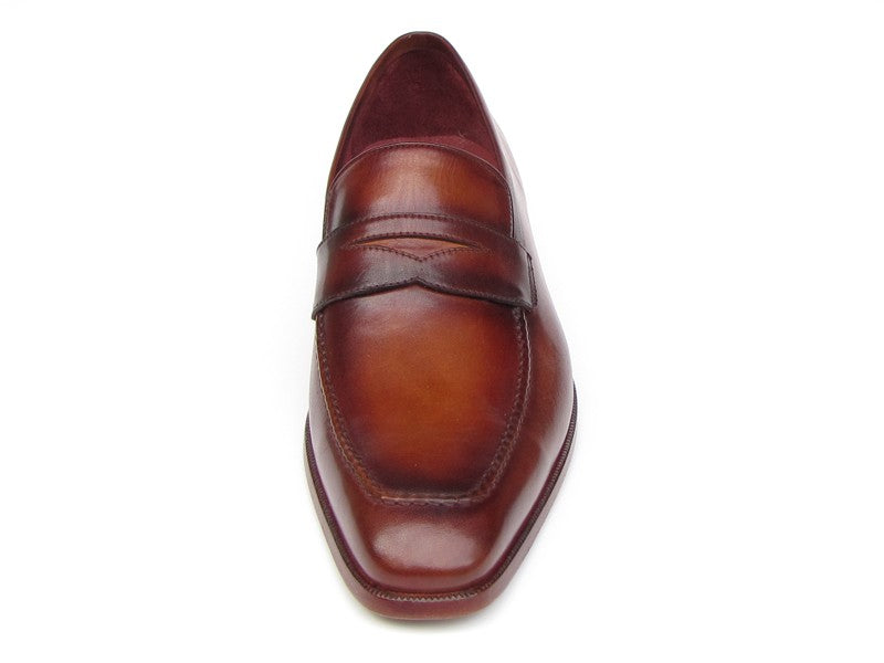 Paul Parkman Men's Penny Loafer Tobacco & Bordeaux  Shoes (ID#067-BRD)