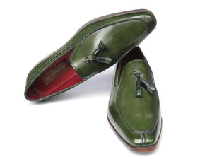 Paul Parkman Men's Tassel Loafer Green Leather (ID#083-GREEN)