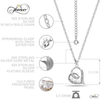 Elegant Mother Necklace, 925 Silver, Silver Plated Pearl Mom Necklace