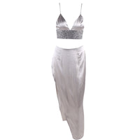 Silver Satin Dress