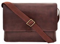 Aiden Leather Business Laptop Messenger Cross Body Bag