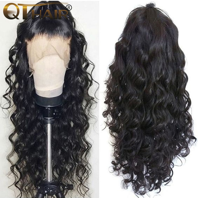 QT 180 Body Wave Glueless Lace Front Human Hair Wigs 360 Lace Frontal Wig Pre Plucked With Baby Hair Brazilian 13X6 Remy Wig