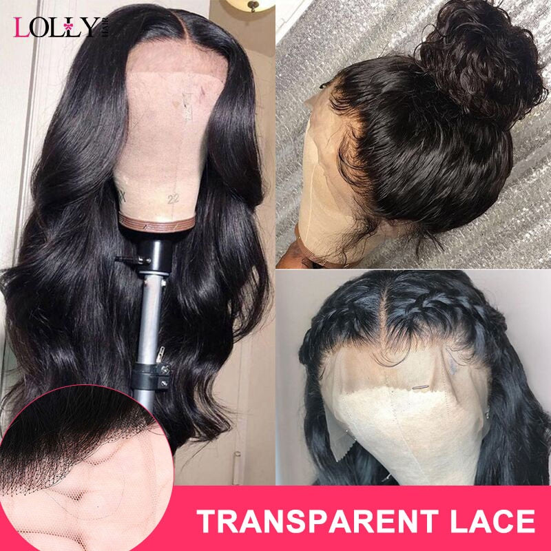 Lolly Body Wave Wig 13x4 150% Malaysian Transparent Lace Front Human Hair Wigs Pre Plucked Remy Human Hair Wigs For Black Women