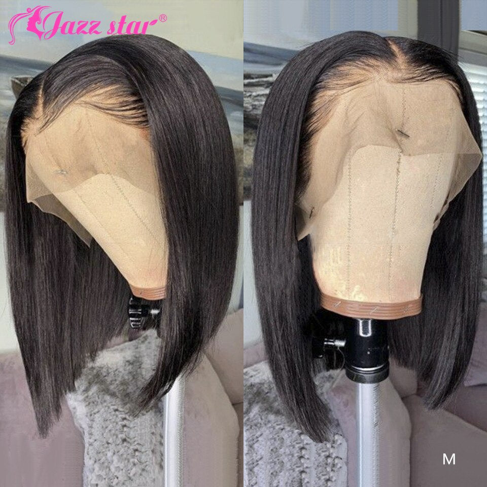 Brazilian Wig Straight Short Bob Lace Front Wigs Lace Front Human Hair Wigs Pre-plucked With Baby Hair Jazz Star Non-Remy