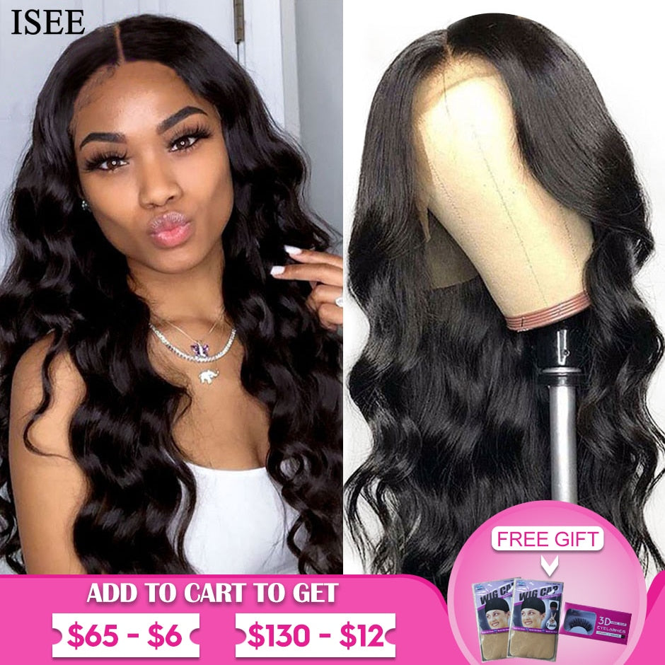 Body Wave Lace Front Wigs For Women 13X4 Peruvian Human Hair Wigs 150%Density Lace Front Human Hair Wigs ISEE HAIR Body Wave Wig