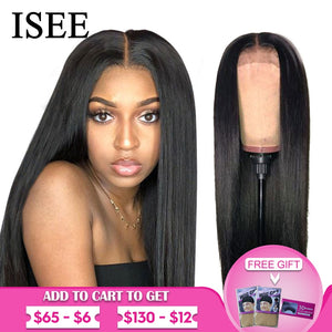 ISEE HAIR Straight Lace Front Wigs For Women Malaysian 150% Density 360 Lace Frontal Wig Straight Lace Front Human Hair Wigs