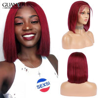 Pink Bob Lace Front Wigs Human Hair 13X4 Pre Plucked 613 Blonde Blue Red Grey Green Ombre Short Bob Wigs For Black Women Remy
